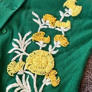 Anthropologie Wool and Cashmere cardigan with embroidery